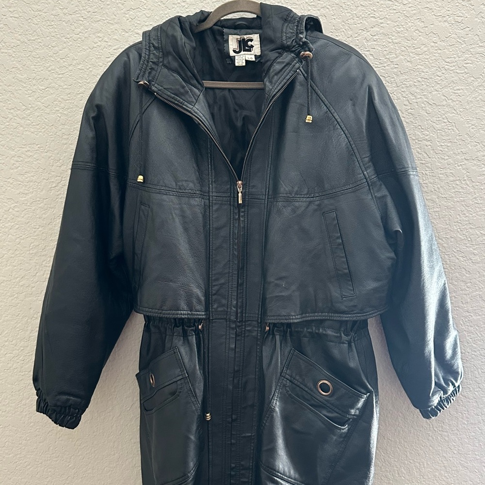 Women's Black Leather Jacket by JLC